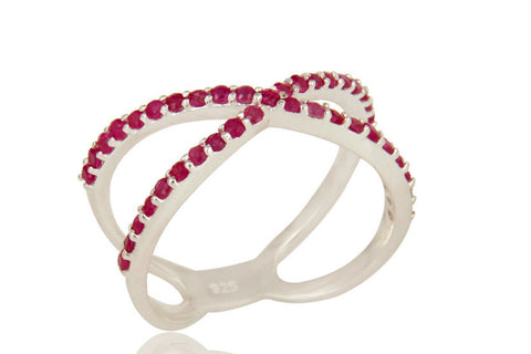 Cluster Criss-Cross Knuckle X Ring