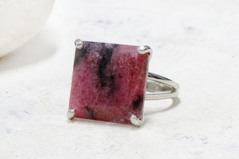 Square silver ring