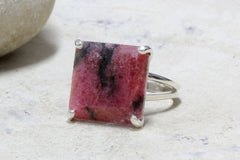 Square silver ring