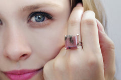 Square silver ring