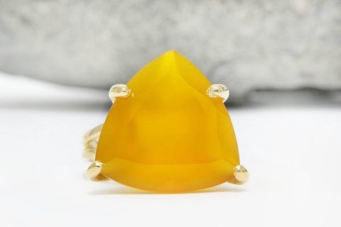 Yellow chalcedony ring