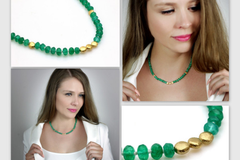 Green onyx beaded necklace