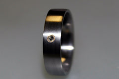 Engagement titanium ring with Swarovski crystal