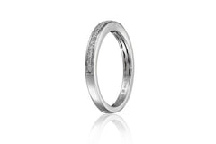 Sterling Silver Pave Diamond Wedding Anniversary Ring