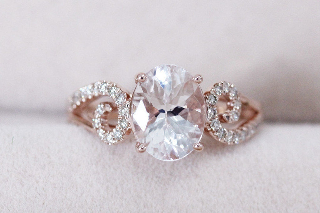 Diamond Morganite Wedding Ring