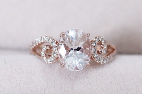 Diamond Morganite Wedding Ring