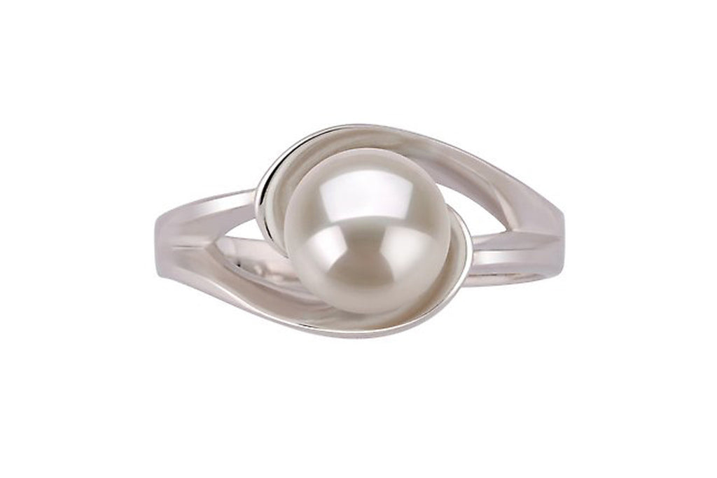 PearlsOnly Clare White 6.0-6.5mm AAA Freshwater Sterling Silver Cultured Pearl Ring