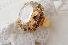 Champagne adjustable gemstone ring