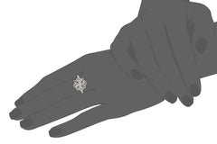 Sterling Silver Flower Diamond Ring (0.02 cttw, I-J Color, I2-I3 Clarity)