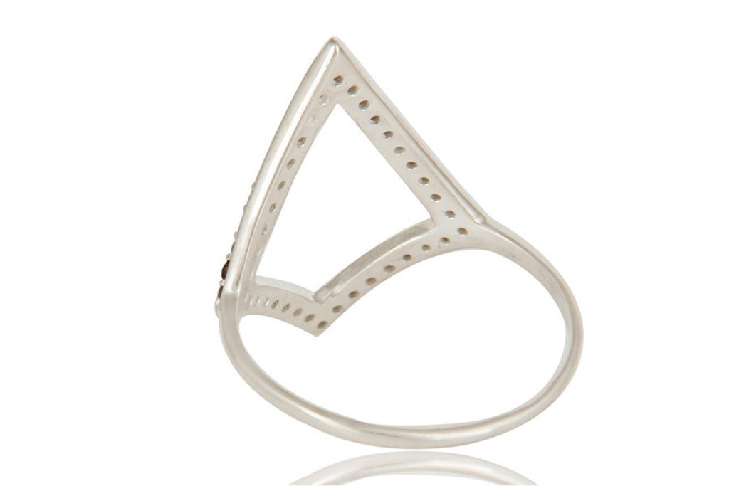 Natural smoky quartz gemstone designer sterling silver open ring