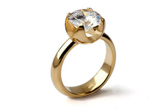 Cup CZ Engagement Ring