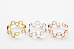 Silver honeycomb ring