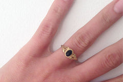 Delicate Gold Onyx Ring