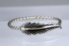 Sterling silver feather ring