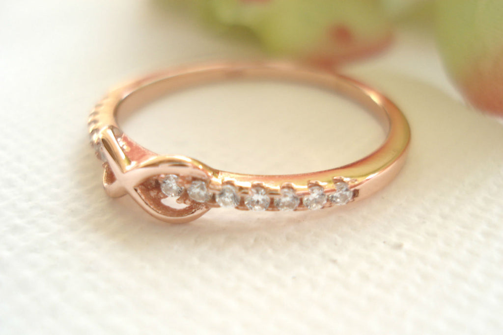 Tiny Infinity Sterling Silver with the gold plated Ring