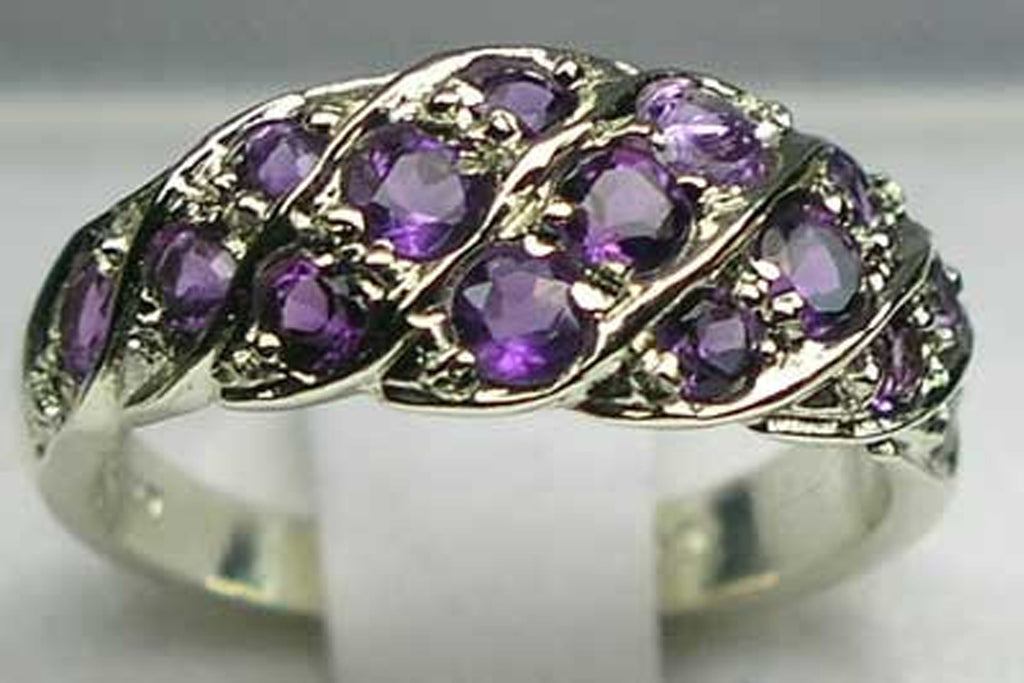Purple amethyst cluster ring