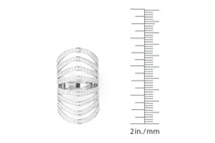 Sterling Silver Channel Set CZ Multi-Row Long Ring