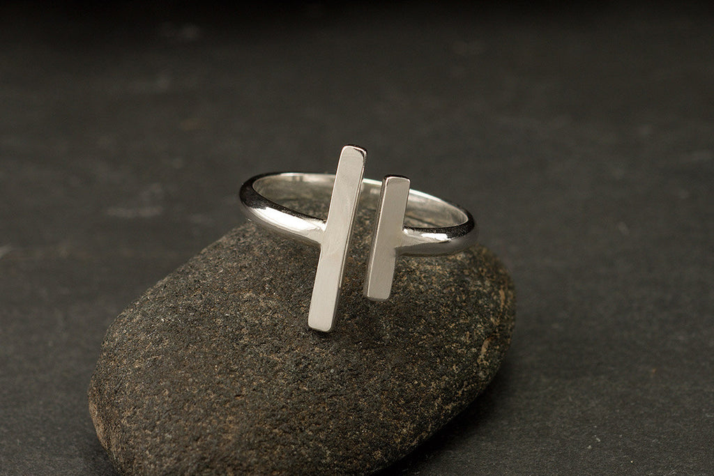 Parallel Bars - Sterling Silver Ring