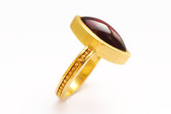 Marquise cut red stone ring