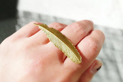 Gold Feather Ring
