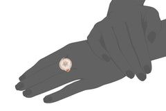 Rose Gold-Plated Sterling Silver, Rose Quartz, and Created White Sapphire Ring, Size 7