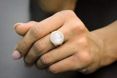 Rainbow moonstone ring