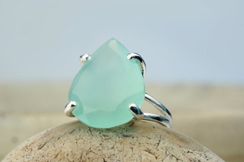 Aqua gemstone ring