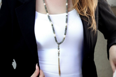 Gold tassel necklace