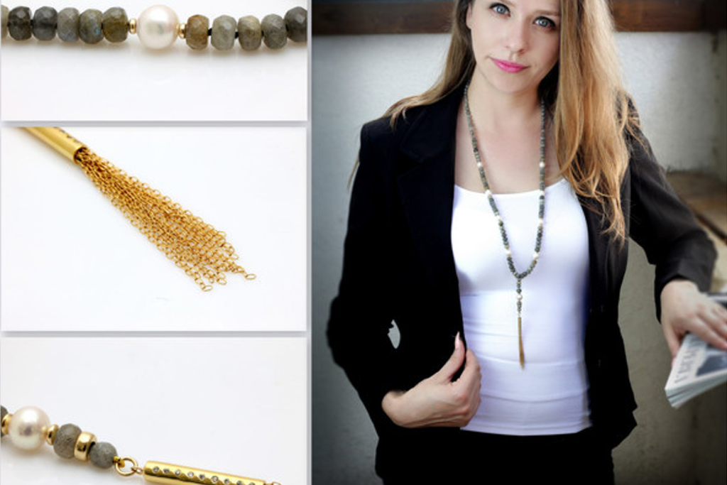 Gold tassel necklace