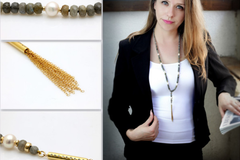 Gold tassel necklace
