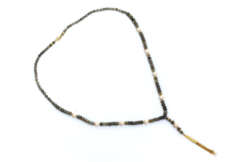 Gold tassel necklace