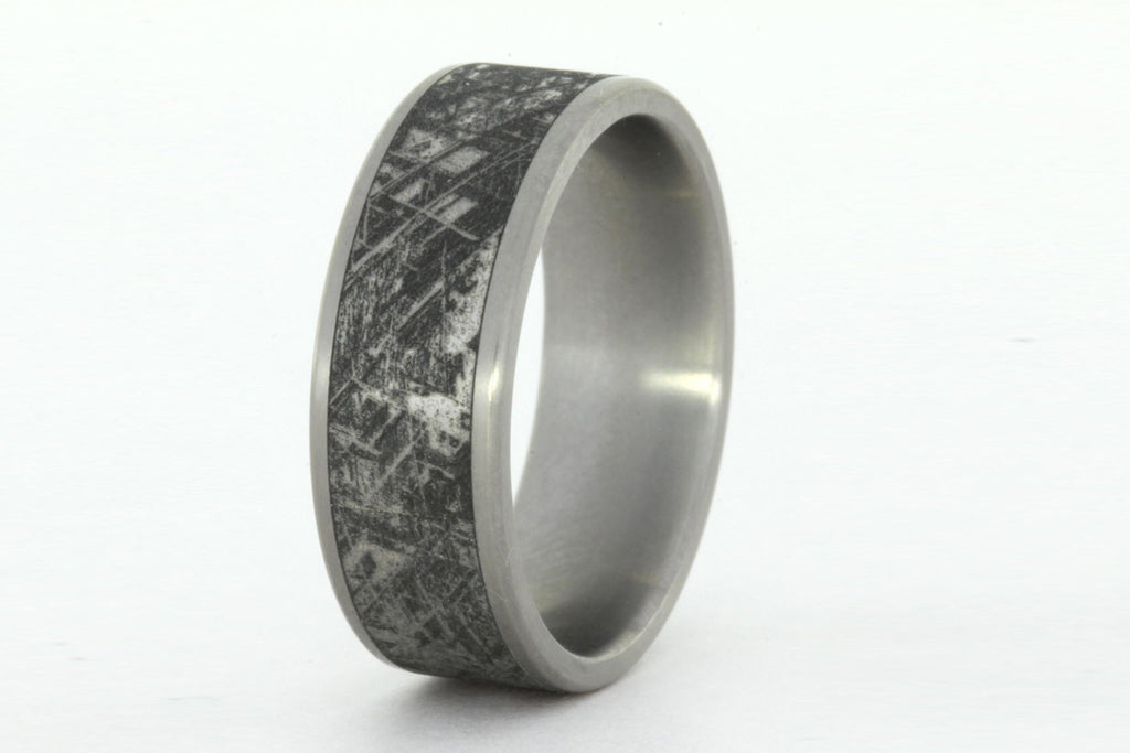 Mimetic Meteorite Titanium Ring