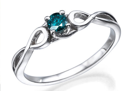 Gold infinity 14k white gold and diamond ring