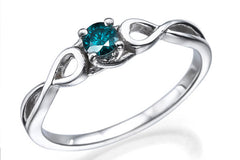 Gold infinity 14k white gold and diamond ring