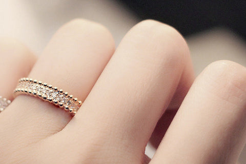 Eternal Beaded Rose Gold Ring