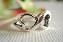 Engraved infinity heart sterling silver ring