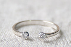 Double Crystal Band Ring