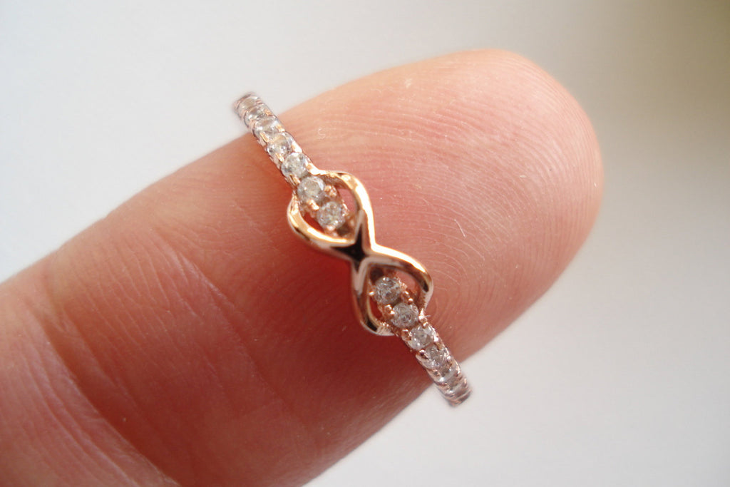 Tiny Infinity Sterling Silver with the gold plated Ring