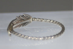 Sterling silver feather ring