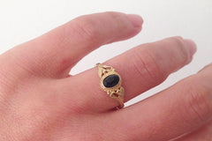 Delicate Gold Onyx Ring