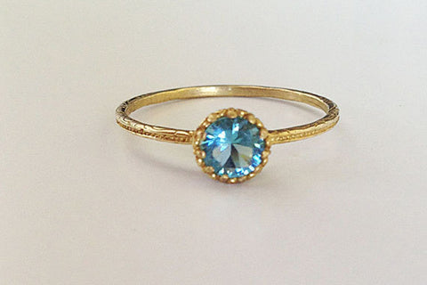Slim Band - Blue Topaz Ring