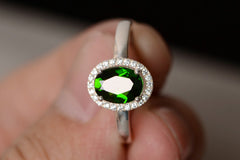 Natural Russian Diopside Ring