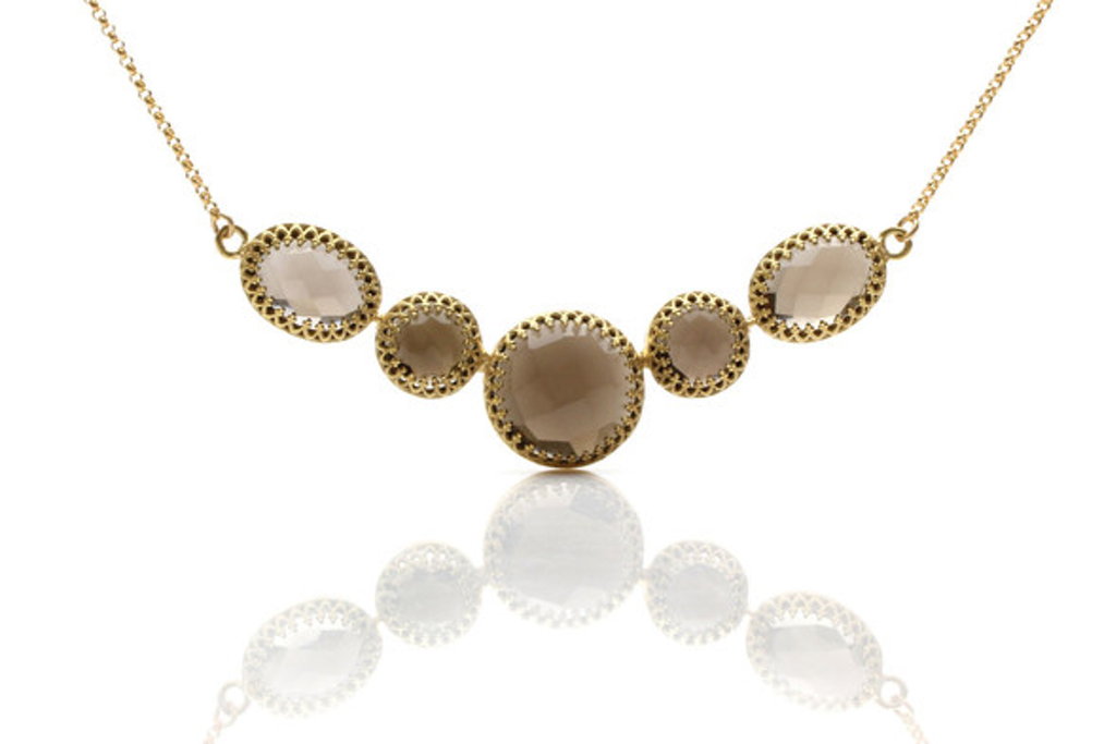 Statement smoky quartz necklace