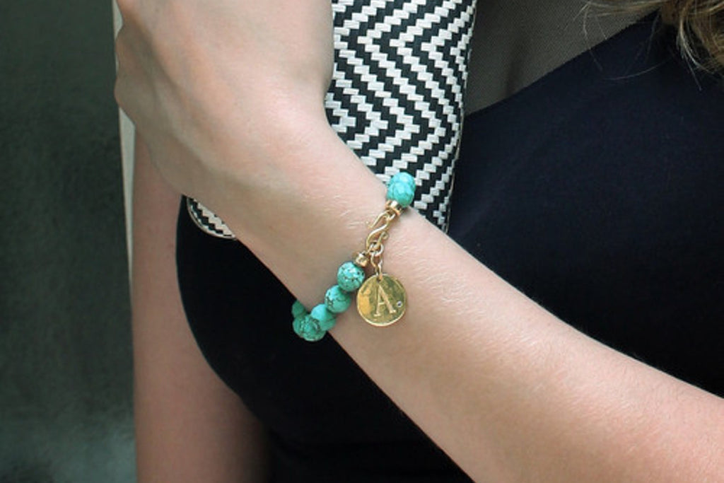 Engraved Turquoise bracelet