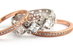 Goldfilled diamond zirconia triple stacked band