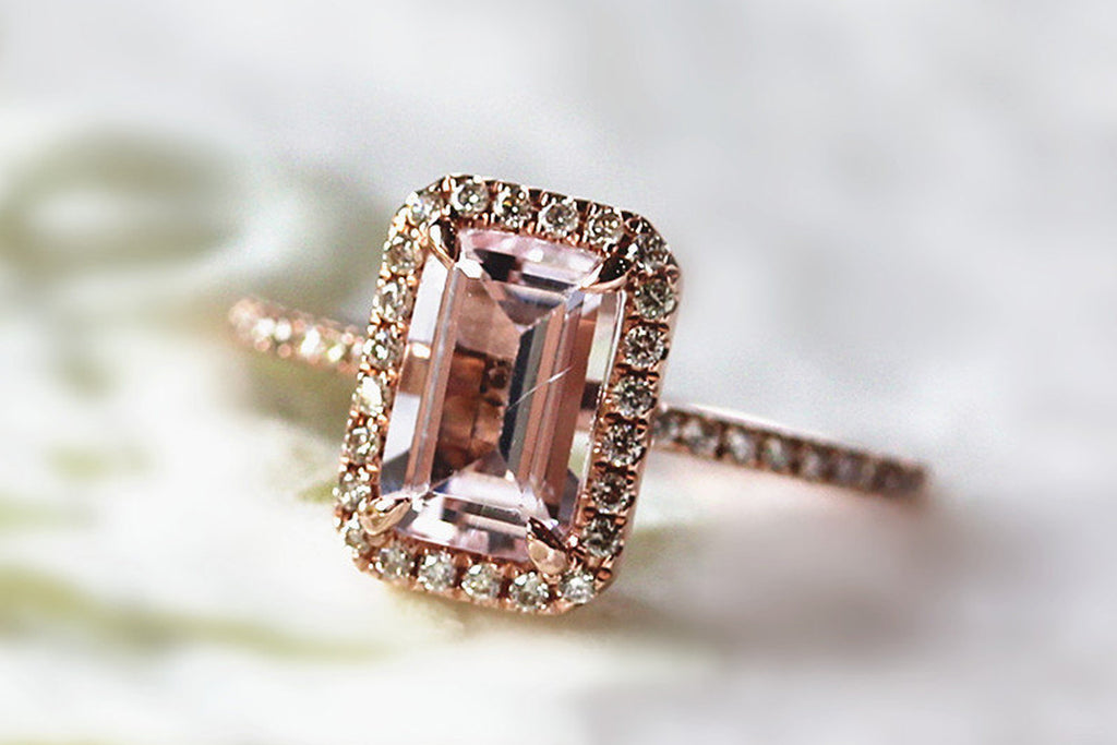 Handmade Pink Morganite Engagement Ring
