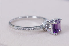 VS 6x6mm Purple Amethyst Ring