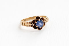 Antique Victorian 10k Rosy Yellow Gold Genuine Sapphire Ring