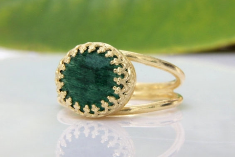 Agate emerald stone ring