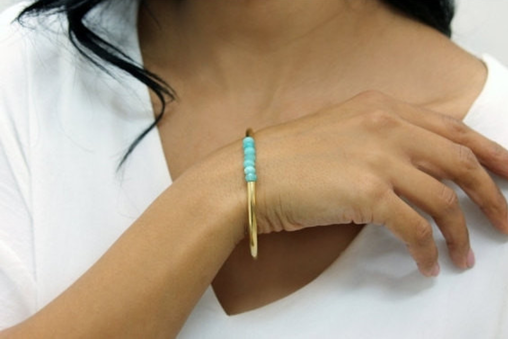 Gold amazonite bracelet